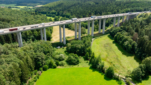 istock Highway bridge - aerial view 2163475931