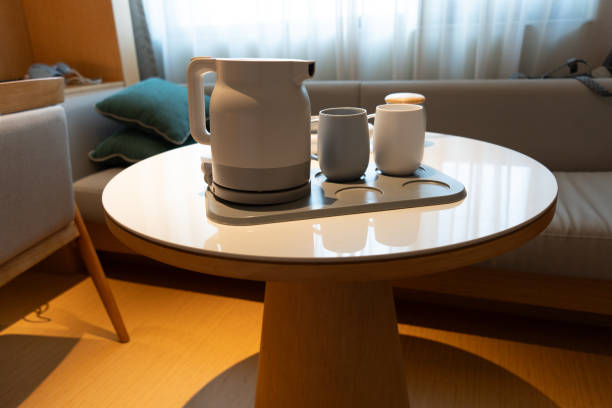 istock Chinese tea ceremony lounge, brewing tea, drinking tea, ceramic tea sets, tea tray 2163477034