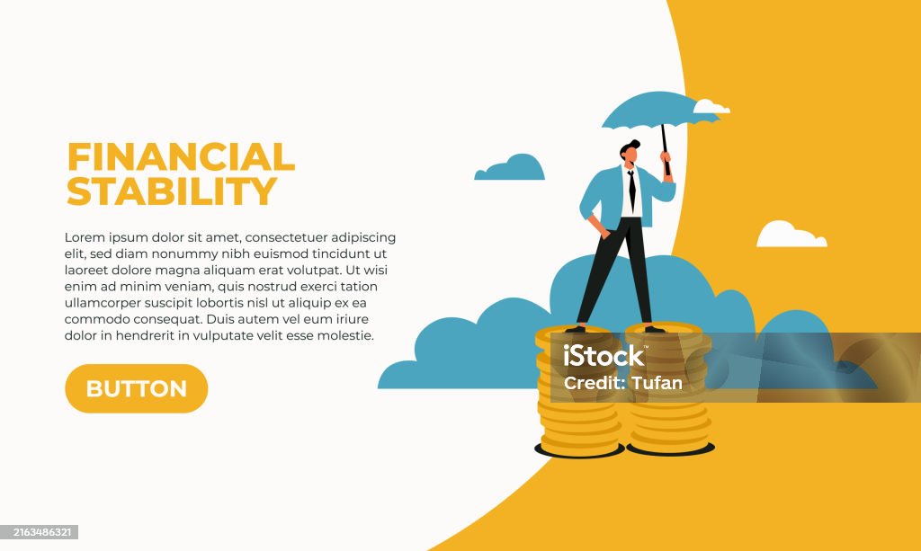 Promoting Financial Stability Financial Stability Wealth Management Economic Security Flat Vector ...