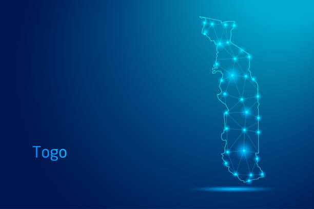 istock Togo map - concept of communication technology, graphic of low poly. 2163489098