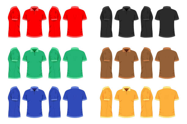 istock Set of polo T-shirts in different colors. 2163490984
