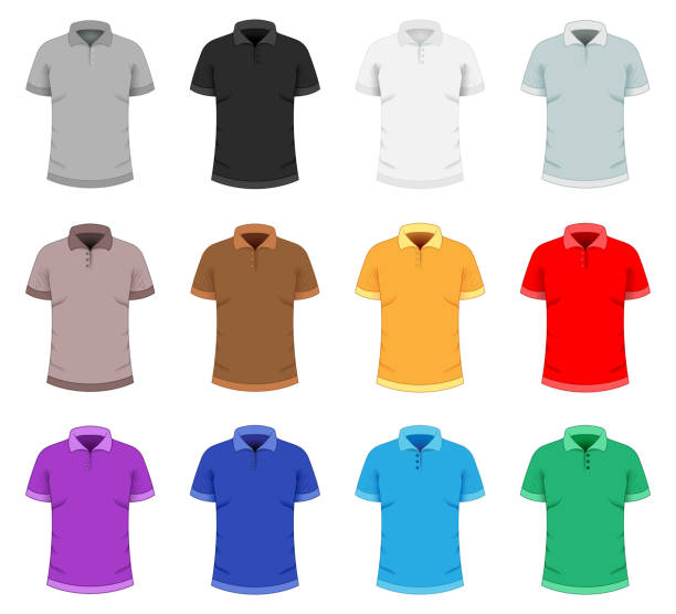 istock Set of polo T-shirts in different colors. 2163490996