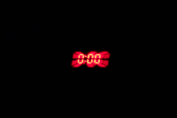 istock Red digital LED zoomed in numbers 2163491813