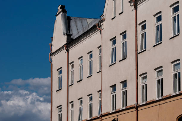 Low angle view of apartment building in Motala