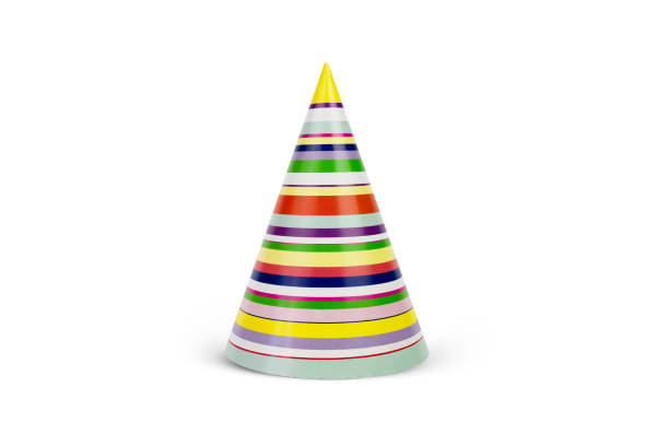 Colorful birthday cap isolated on white background