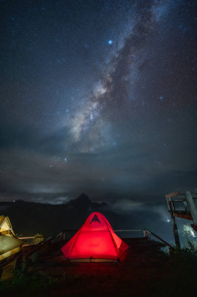 istock Camping under the Milky Way in a Mountainous Landscape 2163507854