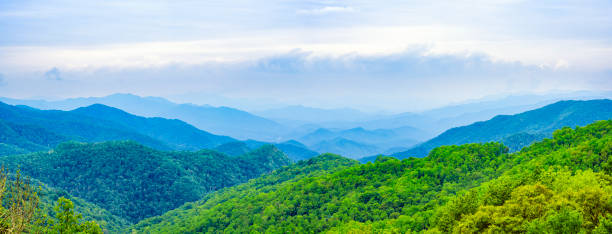 istock Panorama Along Blue Ridge Parkway: Thunder Struck Ridge Overlook, North Carolina 2163510861