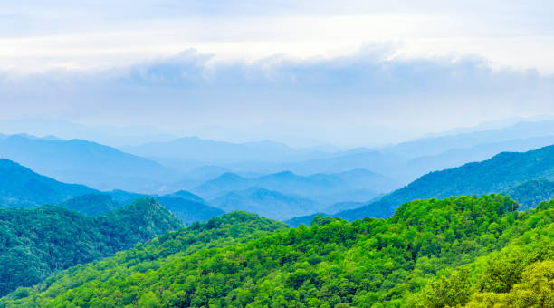 istock Panorama Along Blue Ridge Parkway: Thunder Struck Ridge Overlook, North Carolina 2163510864