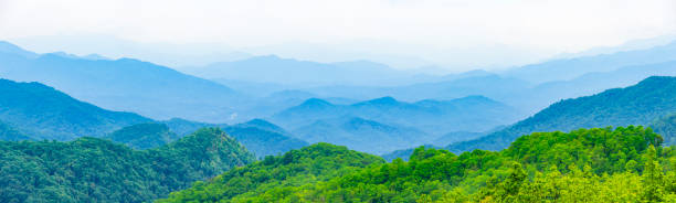 istock Panorama Along Blue Ridge Parkway: Thunder Struck Ridge Overlook, North Carolina 2163510879