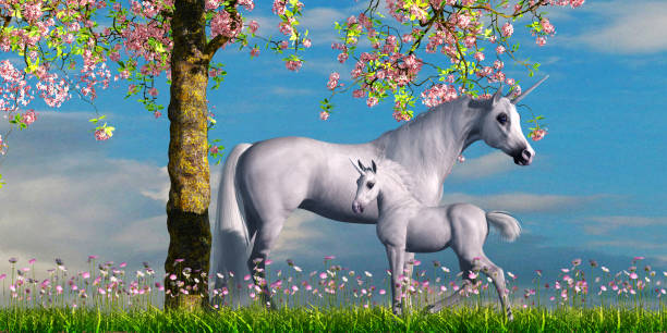 istock Unicorn Mother and Foal 2163513216