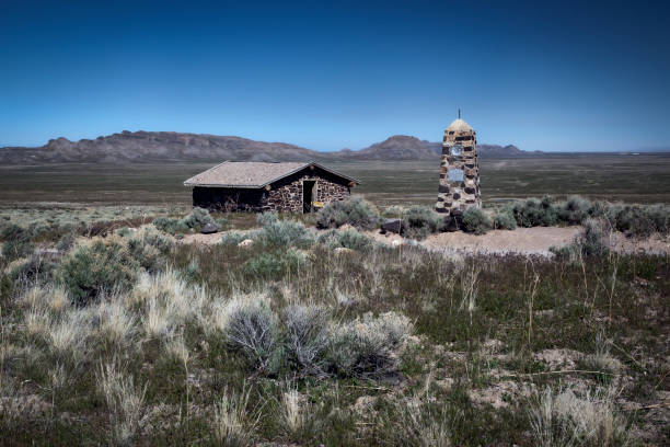 Pony Express station at Simpson Springs in the western desert of Utah.  The original building was replaced by this replica in 1975 by the Future Farmers of America in conjunction with the Bureau of Land Management.