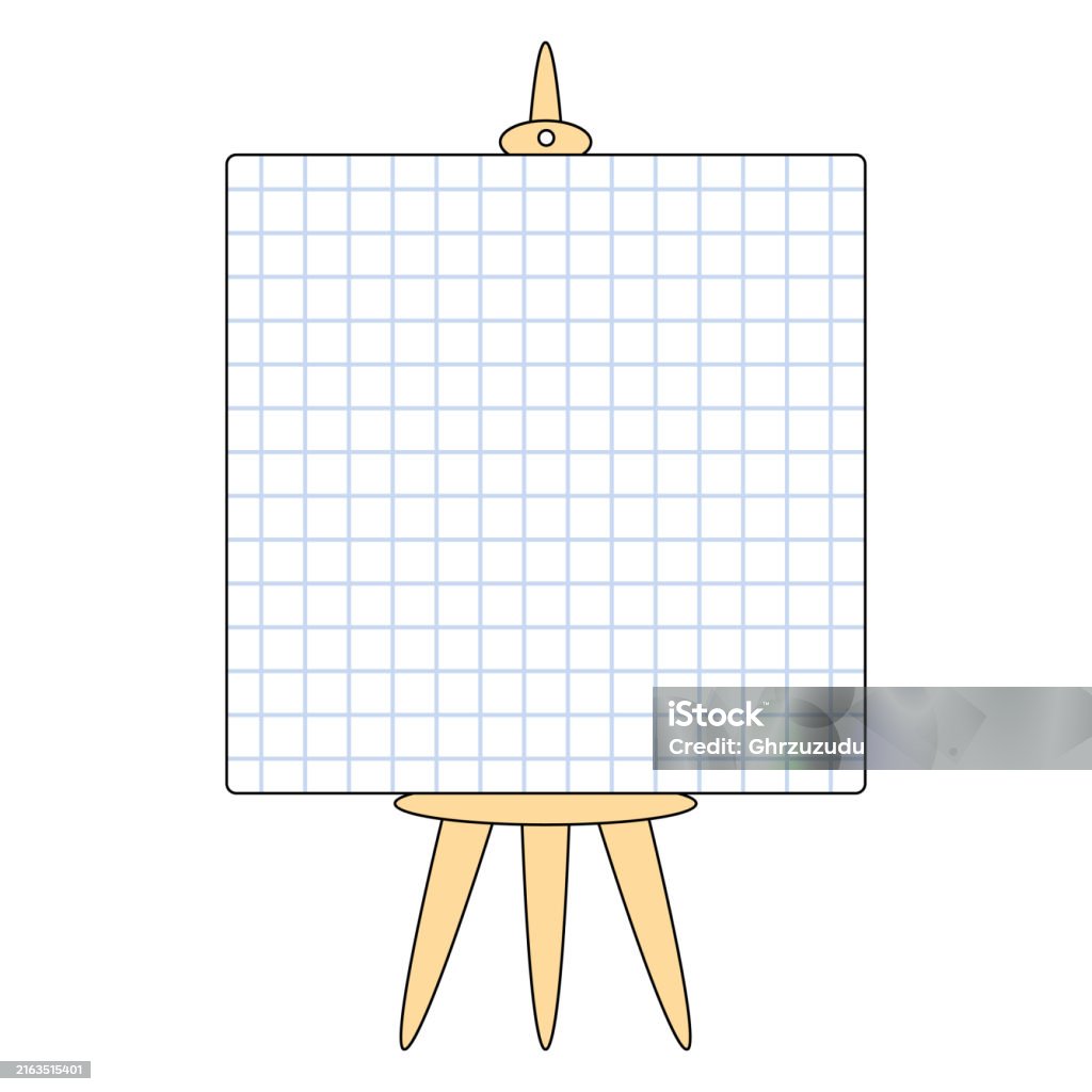 Notes Easel Easel With A Squared Note Paper Whiteboard Stock Illustration ...