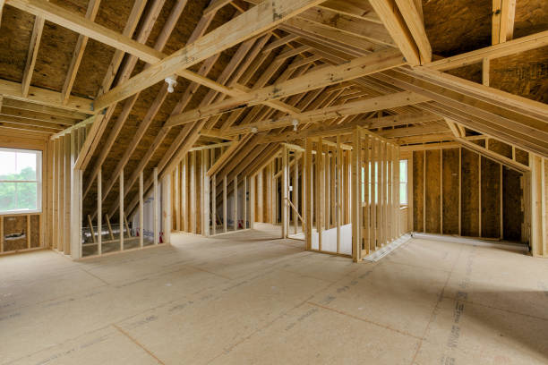 istock Spacious Unfinished Attic With Wooden Frame Construction And Ample Natural Light 2163515675