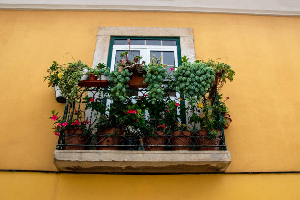 istock Balcony with flowers in the old town 2163515788