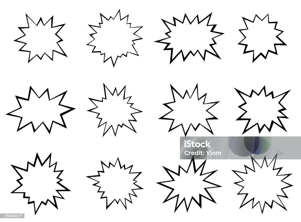 Monochrome Starburst Collection - clipart vectoriel de Exploser libre de droits Monochrome Starburst Collection - clipart vectoriel de Exploser libre de droits