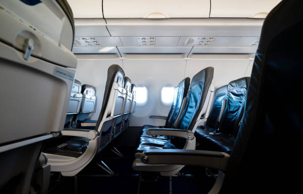 istock Empty seats on an airplane. Inside the Airplane. 2163517243