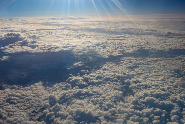 Beautiful sunset with clouds in the sky.