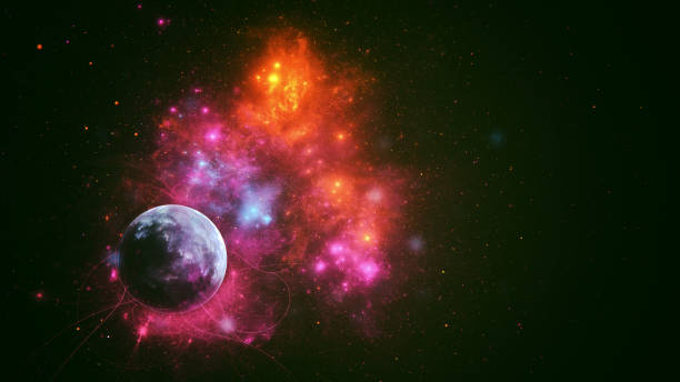 Abstract image of distant exo Earth like planet. This is entirely CGI generated and generic.