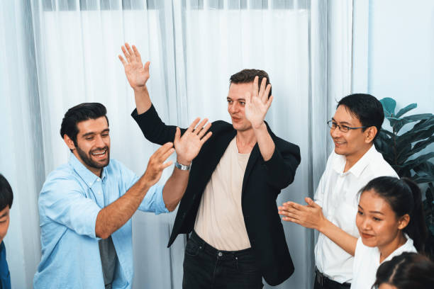 istock Excited and happy office worker employee celebrate. Prudent 2163522867