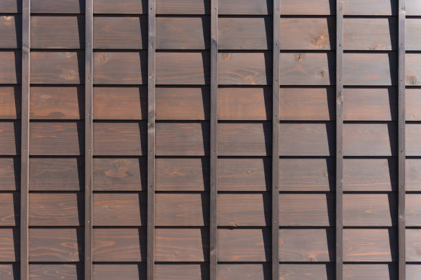 Background material: brightly colored wooden wall