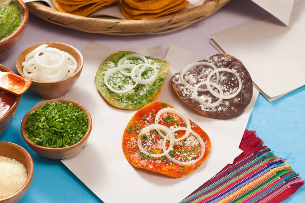 istock Toasted corn tortillas with a delicious topping. 2163525834