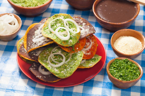 istock Toasted corn tortillas with a delicious topping. 2163525845