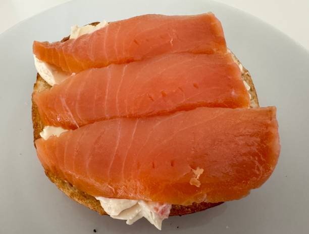 istock Bagel with cream cheese and lox 2163537849