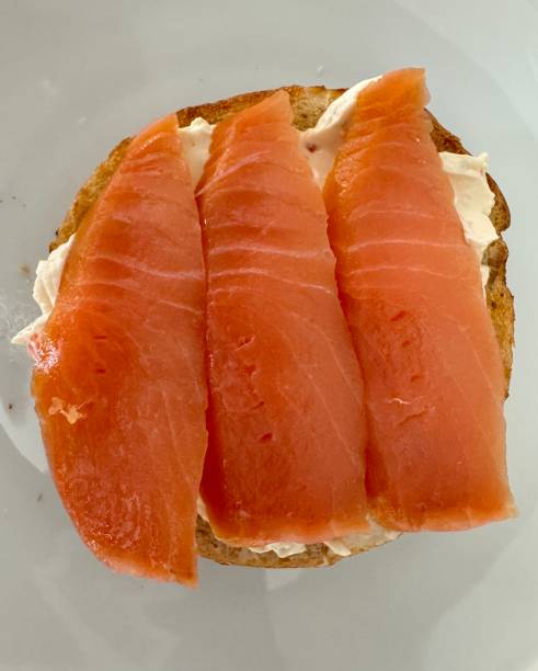 istock Bagel with cream cheese and lox 2163537853