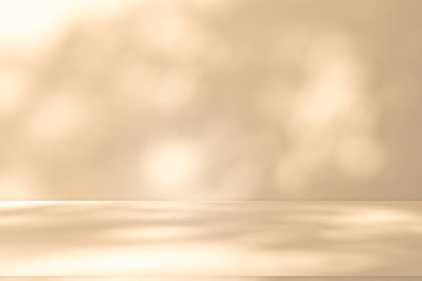 istock Studio style background wall decoration presentation uses white and beige tones. with shadows cast from a nearby window, concept creating a decorative 2163551749