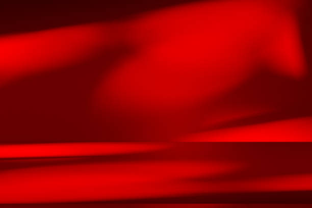 istock Studio style background wall decoration presentation uses white and red tones. with shadows cast from a nearby window, concept creating a decorative 2163551750