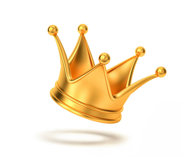 istock Golden crown isolated on white. Clipping path included 2163554489