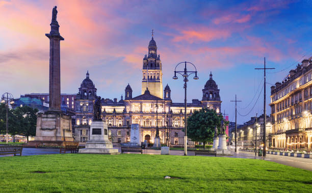 istock Glasgow City Chambers and George Square at dramatic sunrise, Scotland - UK 2163556640