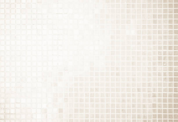 istock Cream light ceramic wall chequered and floor tiles mosaic background in bathroom, kitchen. Design pattern geometric with grid wallpaper texture decoration pool. Simple seamless abstract surface clean. 2163558067