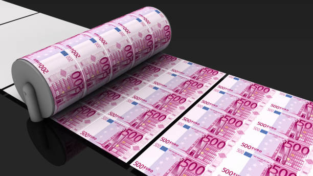 Bent five Euro bill. (XXL-File)