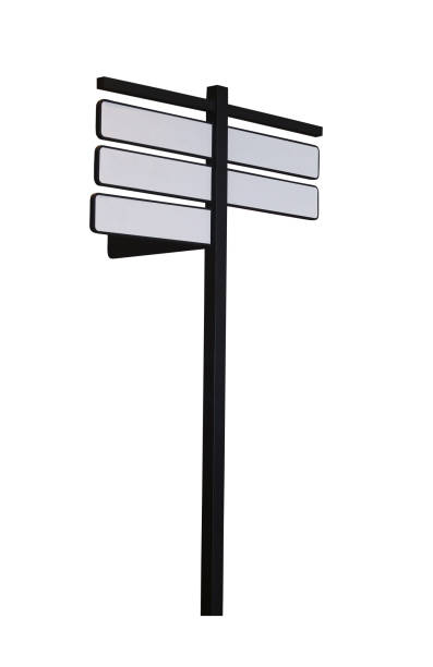 istock Blank guide post or Traffic sign isolated on white background. 2163560886