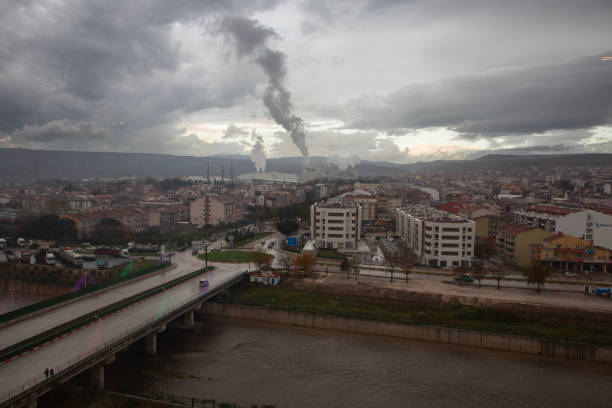 Turkey - November  28 ,2018 :Canakkale Can district air pollution and general appearance