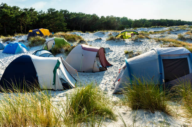 istock Tents in the sand dunes 2163566128