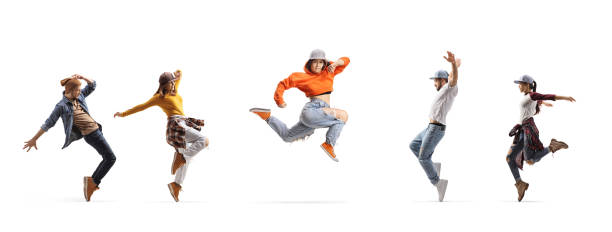 istock Group of young dancers performing modern dance 2163573633