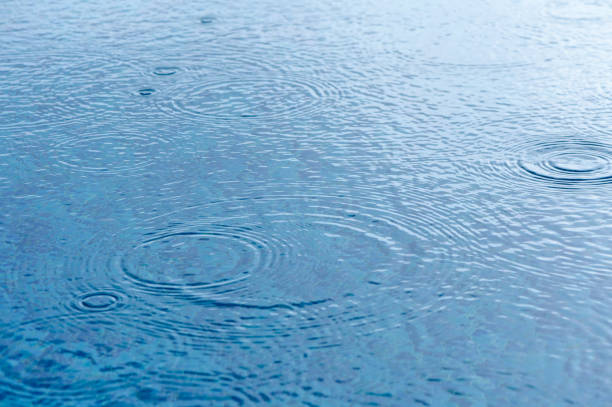 istock Round droplets of water over circles on pool water. 1 2163574904