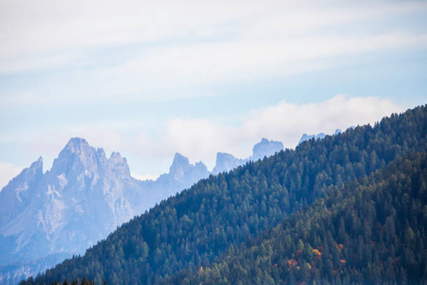 Sunset in Dolomites mountains, Alps, northern Italy. Europe