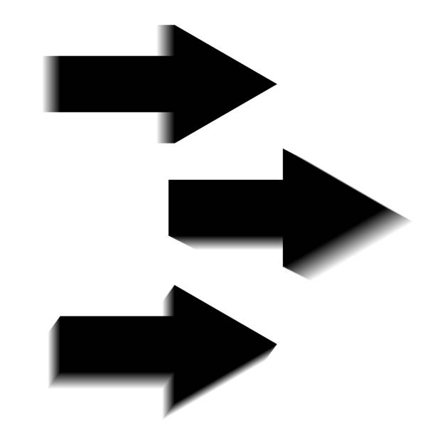 istock Arrow icons with shadows. Directional vector symbols. Bold black shapes. Modern abstract design. 2163578363