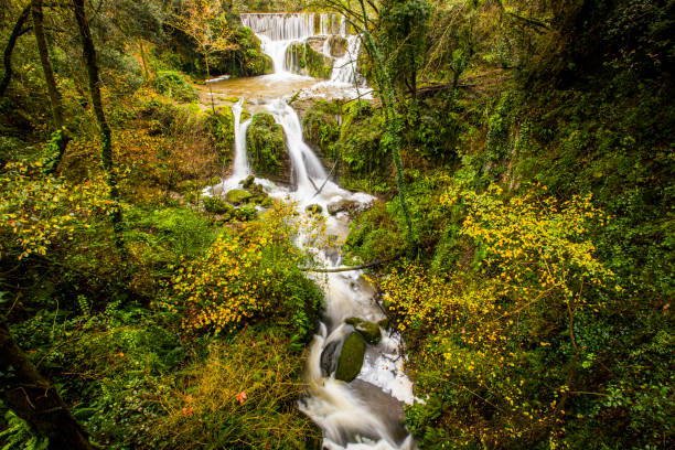 Autumn river in Can Batlle, La Garrotxa, northern Spain.