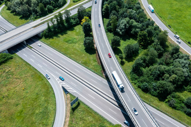 istock Aerial view of highways 2163582130