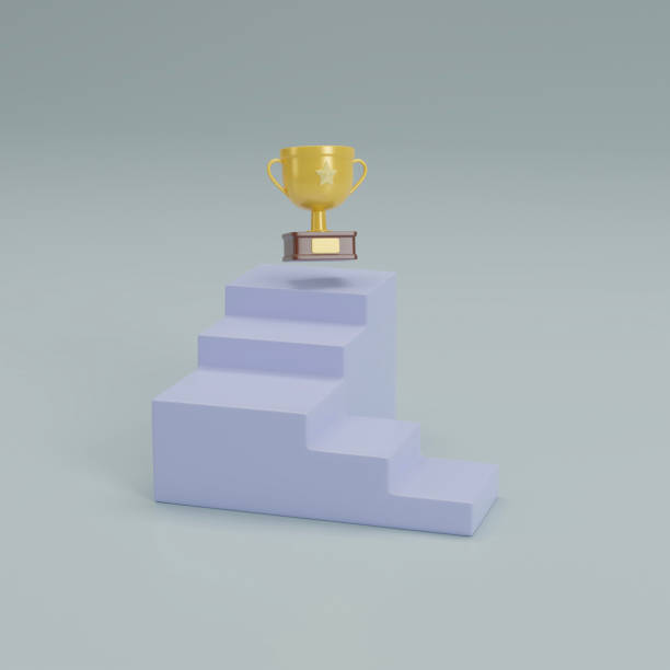 istock a trophy cup on top of stairs winner goal concept. 3d rendering 2163582348