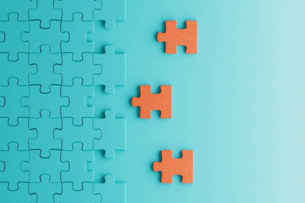 Jigsaw puzzle pieces, business concept, problem solving stock photo