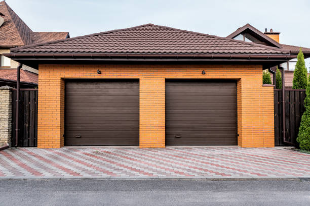 istock Luxury house with double garage door 2163584939