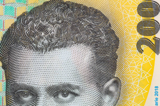 istock Closeup 200 Romanian Lei banknote 2163586100