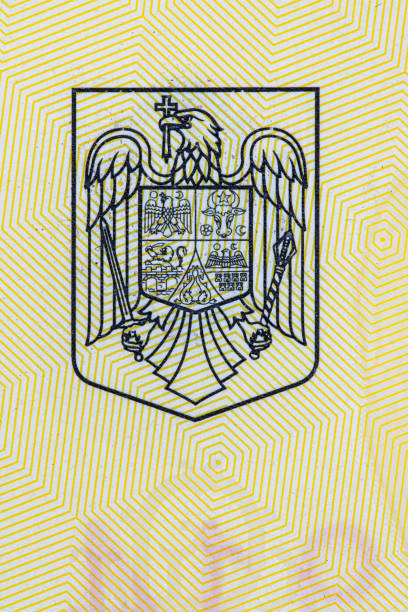 Closeup of 50 Romanian lei banknote for design purpose