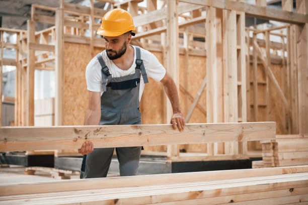 istock The wooden plank. Industrial worker in warehouse 2163588511