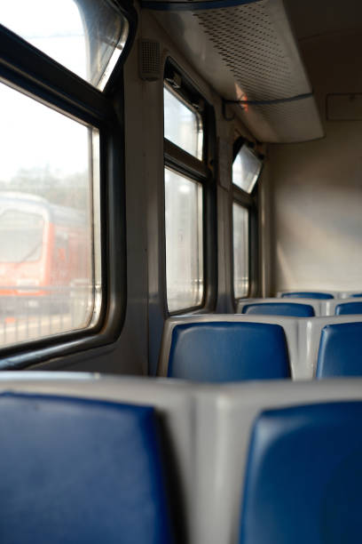 istock empty seats, train carriage, electric train, travel 2163591216